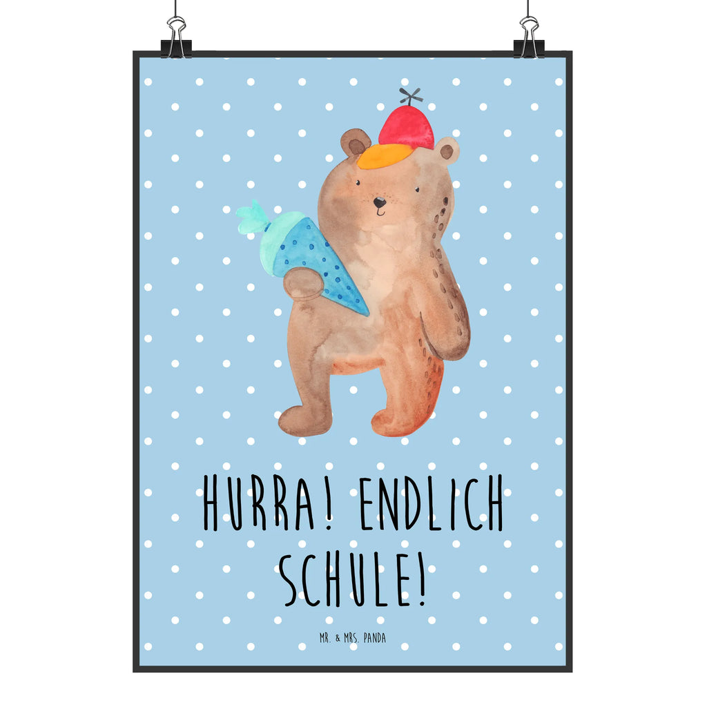 Plakat Niedźwiedź Torebka szkolna Bild für Wand, wanddruck, drucke, Mr. & Mrs. Panda Poster, Designposter, wanddeko, wandkunst, Plakat, Deko Bild, grafikposter, Kunstdruck, Wanddekoration, Posterdruck, kunstdruck poster, Wandbild, Wanddeko Bild, Bild, Wandposter, kunstposter, kunst für die wand, Poster, Wandschmuck, Teddybär, Bär, Teddy, Grundschule, Schulbeginn, Einschulung Geschenk, Schule Geschenk, Bär Motiv, Schultüte, Schulanfang, Erster Schultag Geschenk