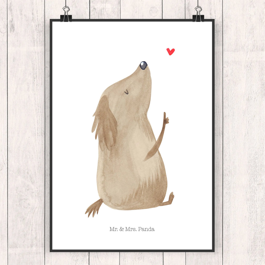 Poster Dog Love Posterdruck, Bild, Raumdekoration, Wanddeko Bild, Wandposter, Küchenposter, Mr. & Mrs. Panda Poster, Kinderposter, Designposter, Wanddekoration, Wanddeko, Handgemaltes Poster, Poster, Kunstdruck, Hund, Hundemotiv, Haustier, Hunderasse, Tierliebhaber, Hundebesitzer, Sprüche, Frauchen, Hundeglück, Hundeliebe, Liebe, Hunde