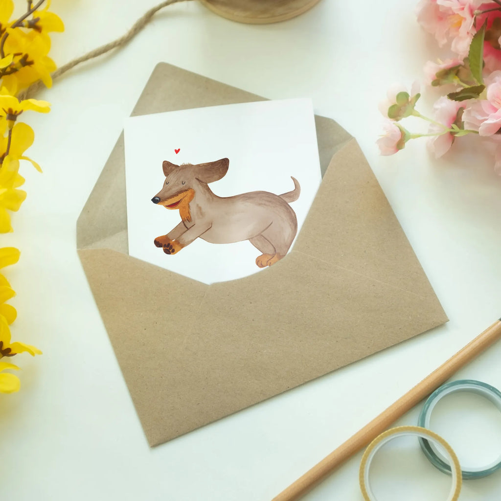 Greetings card Dog dachshund Einladungskarte, Klappkarte, Glückwunschkarte, Karte, Hochzeitskarte, Geburtstagskarte, Grußkarte, Ansichtskarten, Hund, Hundemotiv, Haustier, Hunderasse, Tierliebhaber, Hundebesitzer, Sprüche, Dachshund, Hunde, Dackel, happy dog
