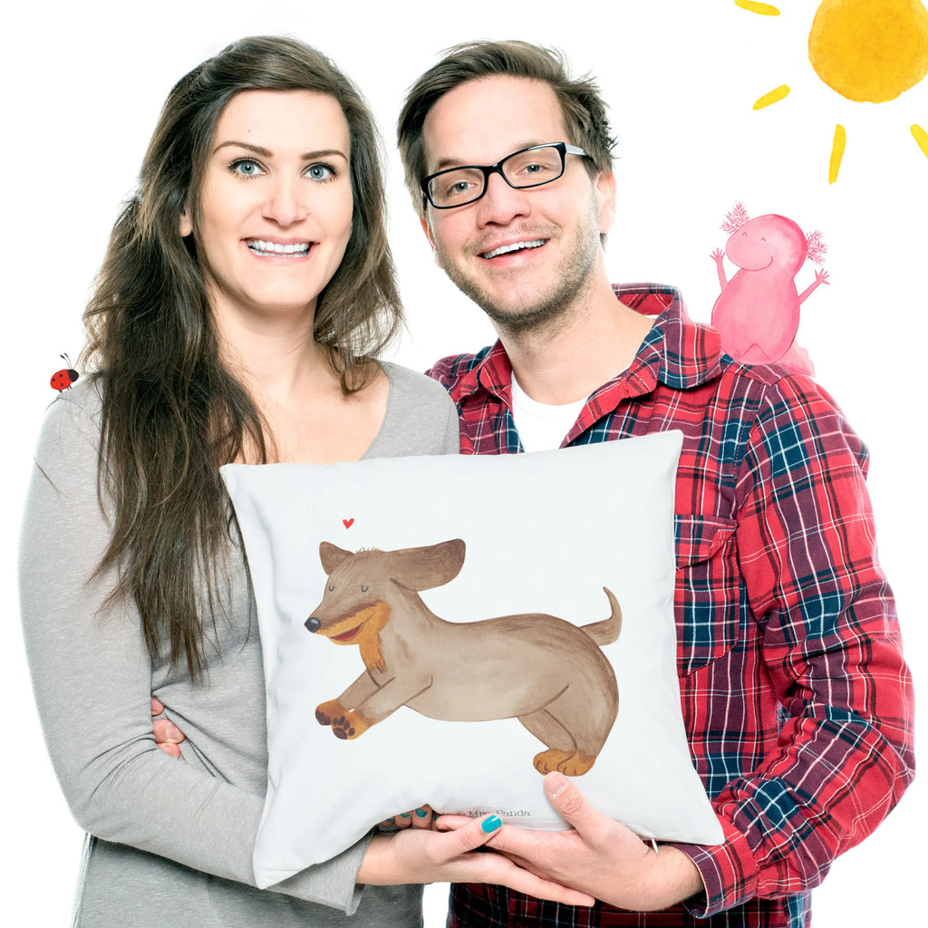 40x40 poduszka pies Jamnik Pies, motyw psa, zwierzę domowe, rasa psa, miłośnik zwierząt, właściciel psa, powiedzenia