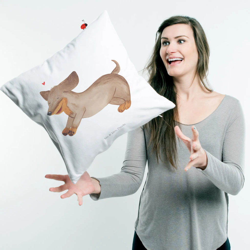 40x40 poduszka pies Jamnik Pies, motyw psa, zwierzę domowe, rasa psa, miłośnik zwierząt, właściciel psa, powiedzenia