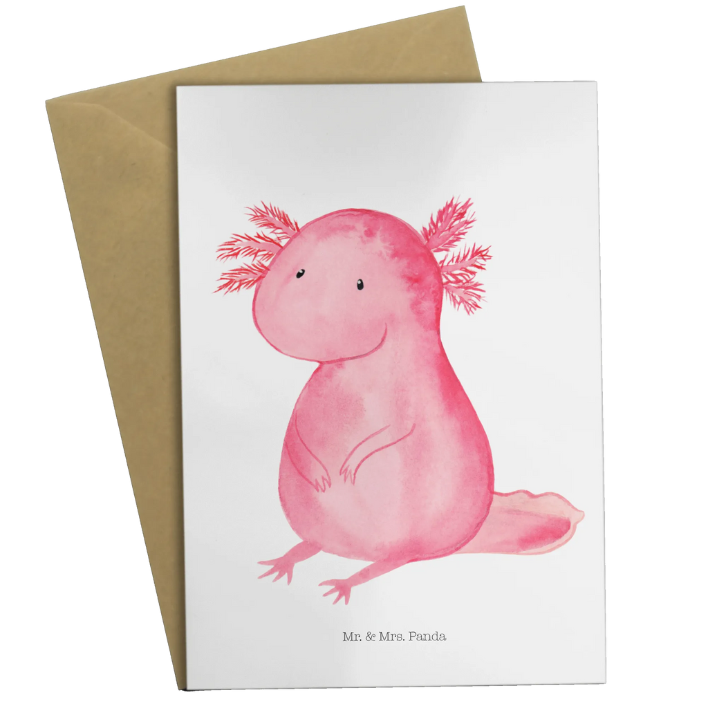 Greetings card axolotl zero Grußkarte, Glückwunschkarte, Karte, Ansichtskarten, Hochzeitskarte, Geburtstagskarte, Einladungskarte, Klappkarte, Axolotl, Molch, Freundin, Lebensstil, Liebe, zufrieden, Axolot, Weisheit, Lebensweisheit, fröhlich, vergnügt