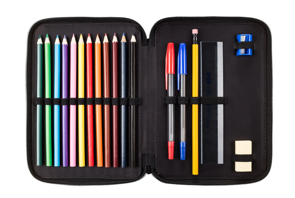 Federmappe Rabe Sombrero Einschulung, Stifterolle, Geschenk, Büro Stifte Etui, Grundschule, Federmappe, Schüler, Kinder Federmappe, Federmäppchen, Federmäppchen bedruckt, Schule, Kind, Stifte Etui, Federmappe Einschulung, Bestückte Federmappe, Schülerin, Motiv, Stiftetasche, Tiermotive, Gute Laune, lustige Sprüche, Tiere, Spruch positiv, Elster, Glück Spruch, Vögel, Vogel, Motivation, froh, fröhlich sein, glücklich sein, Rabe