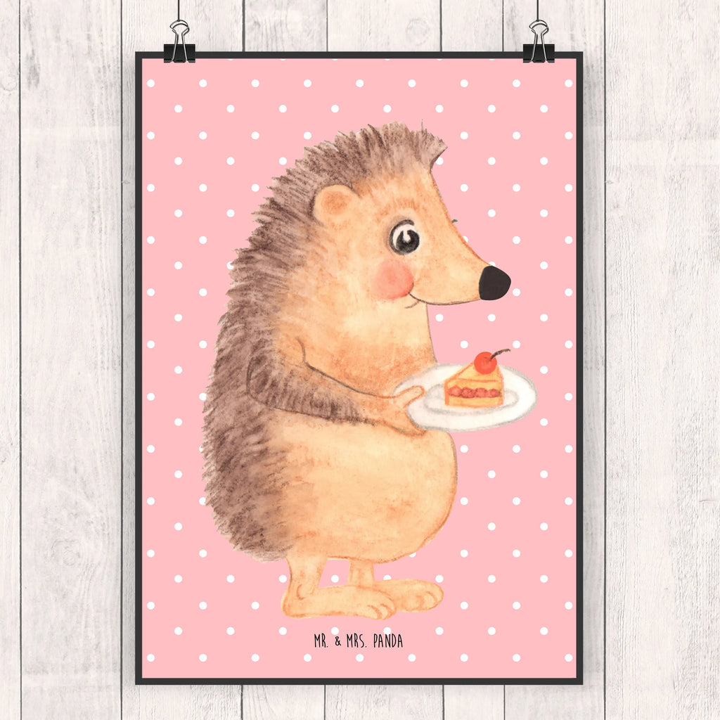 Poster Hedgehog piece of cake Wanddeko Bild, Mr. & Mrs. Panda Poster, Wanddeko, Wanddekoration, Designposter, Kinderposter, Raumdekoration, Kunstdruck, Wandposter, Handgemaltes Poster, Posterdruck, Küchenposter, Bild, Poster, Tiermotive, Gute Laune, lustige Sprüche, Tiere, Geburtstagskuchen, Einladung Party, Kuchen backen, Backen Geschenk, Torte, Kuchen, Essen Spruch, Igel
