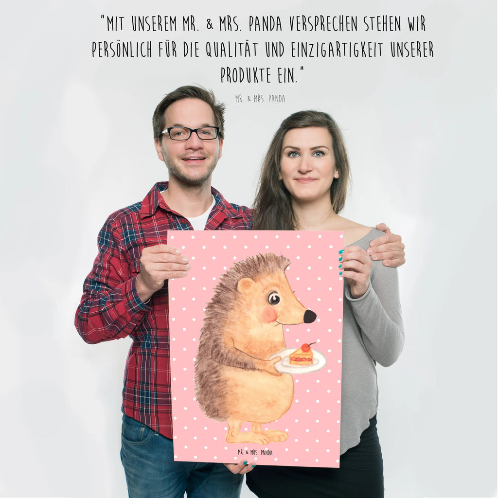 Poster Hedgehog piece of cake Wanddeko Bild, Mr. & Mrs. Panda Poster, Wanddeko, Wanddekoration, Designposter, Kinderposter, Raumdekoration, Kunstdruck, Wandposter, Handgemaltes Poster, Posterdruck, Küchenposter, Bild, Poster, Tiermotive, Gute Laune, lustige Sprüche, Tiere, Geburtstagskuchen, Einladung Party, Kuchen backen, Backen Geschenk, Torte, Kuchen, Essen Spruch, Igel
