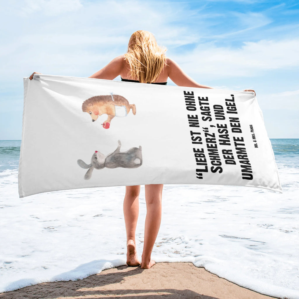 XL ręcznik kąpielowy królik jeż Motywy zwierzęce, dobra energia, zabawne powiedzonka, zwierzęta