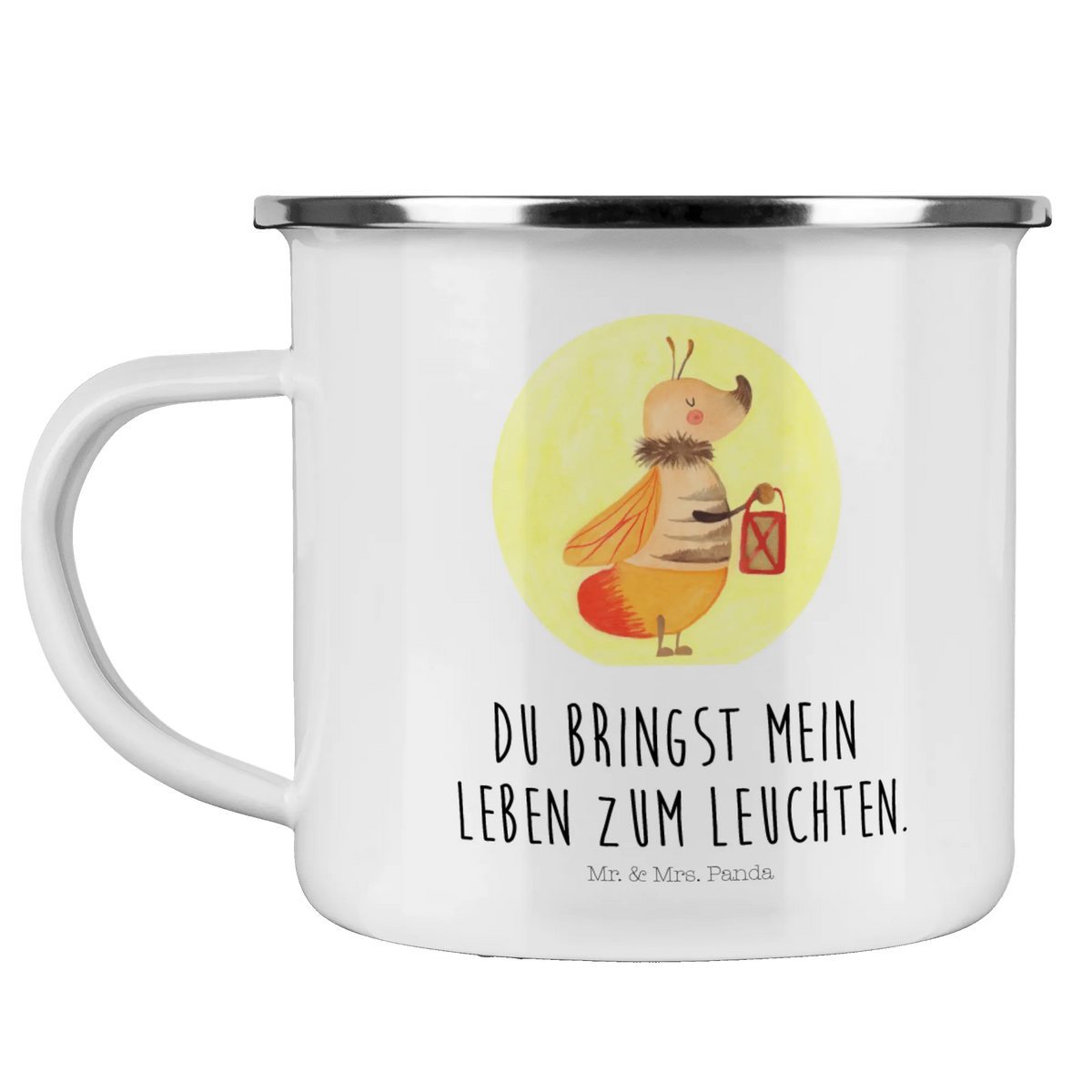 Enamel camping mug Firefly card, gift ideas, gifts, small animals, cute, cute animal motives, hand drawn, funny sayings, good mood, special gifts, animal lover, favourite person, glowworm, glow, butterfly, proof of love, marriage proposal, love saying, magic, anniversary