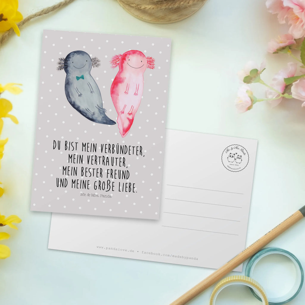 Pocztówka Axolotl Przyjaciółka Axolotl, Molch