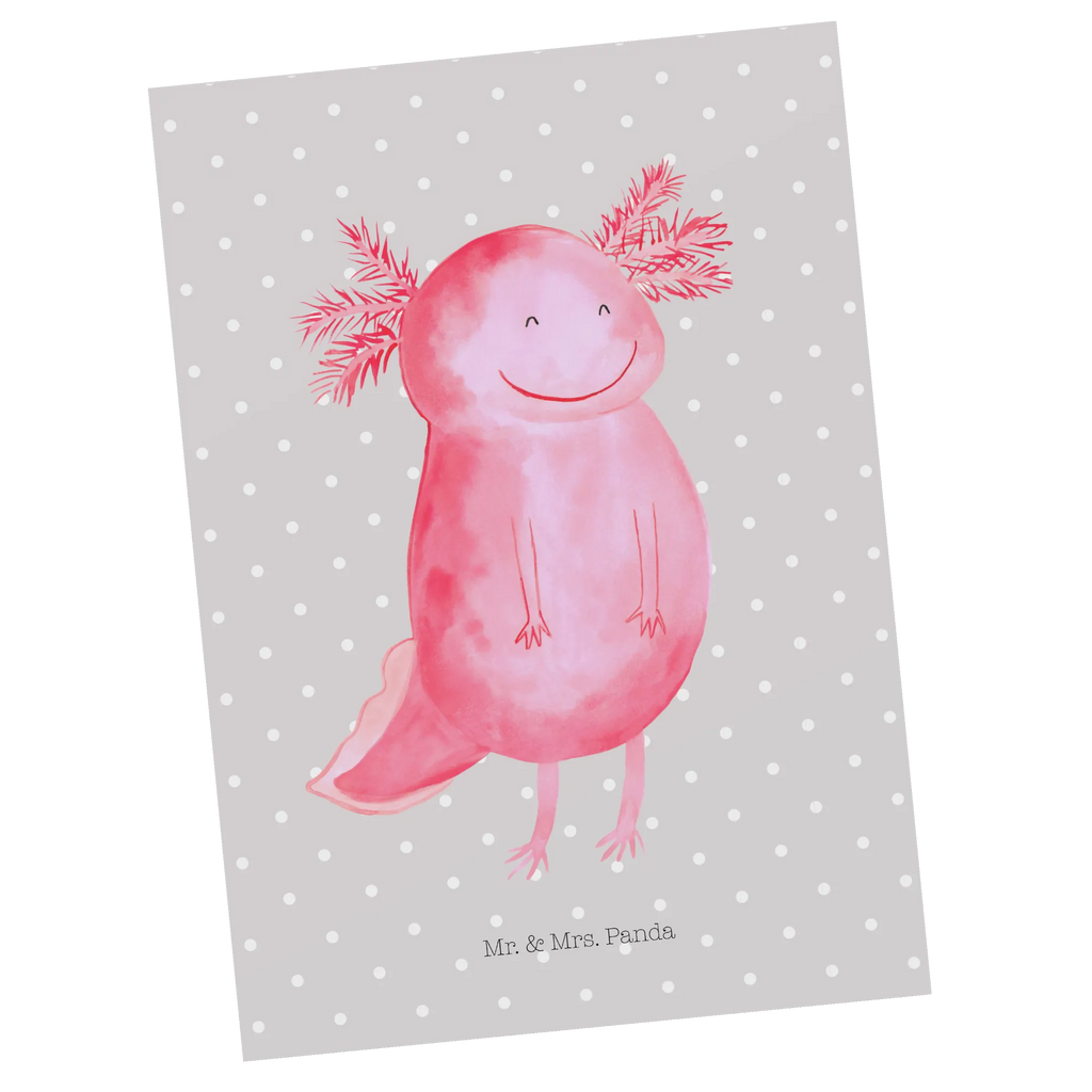 Postcard axolotl Happy Motivkarte, bildkarte, spruchkarte, Kunstkarten, Fotokarte, einzelkarte, Designkarte, Postkarten, Grußkarte, Ansichtskarte, Postkarte, kunstkarte, Ansichtskarten, Axolotl, Molch, Axolot, Motivation, Lurch, Lurche, Gute Laune, Schwanzlurch