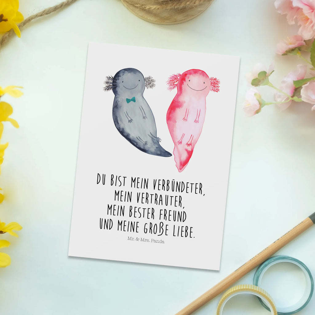 Pocztówka Axolotl Przyjaciółka Axolotl, Molch