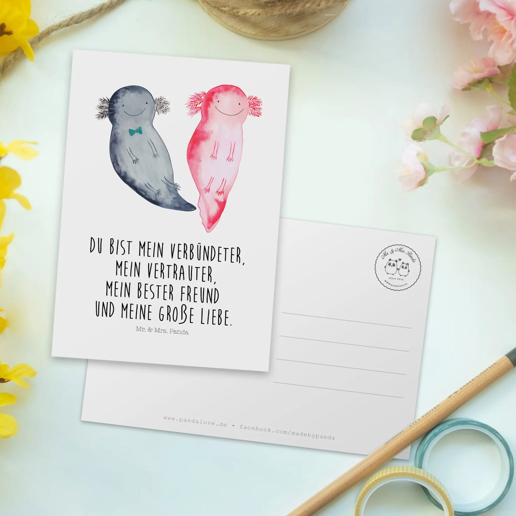 Pocztówka Axolotl Przyjaciółka Axolotl, Molch