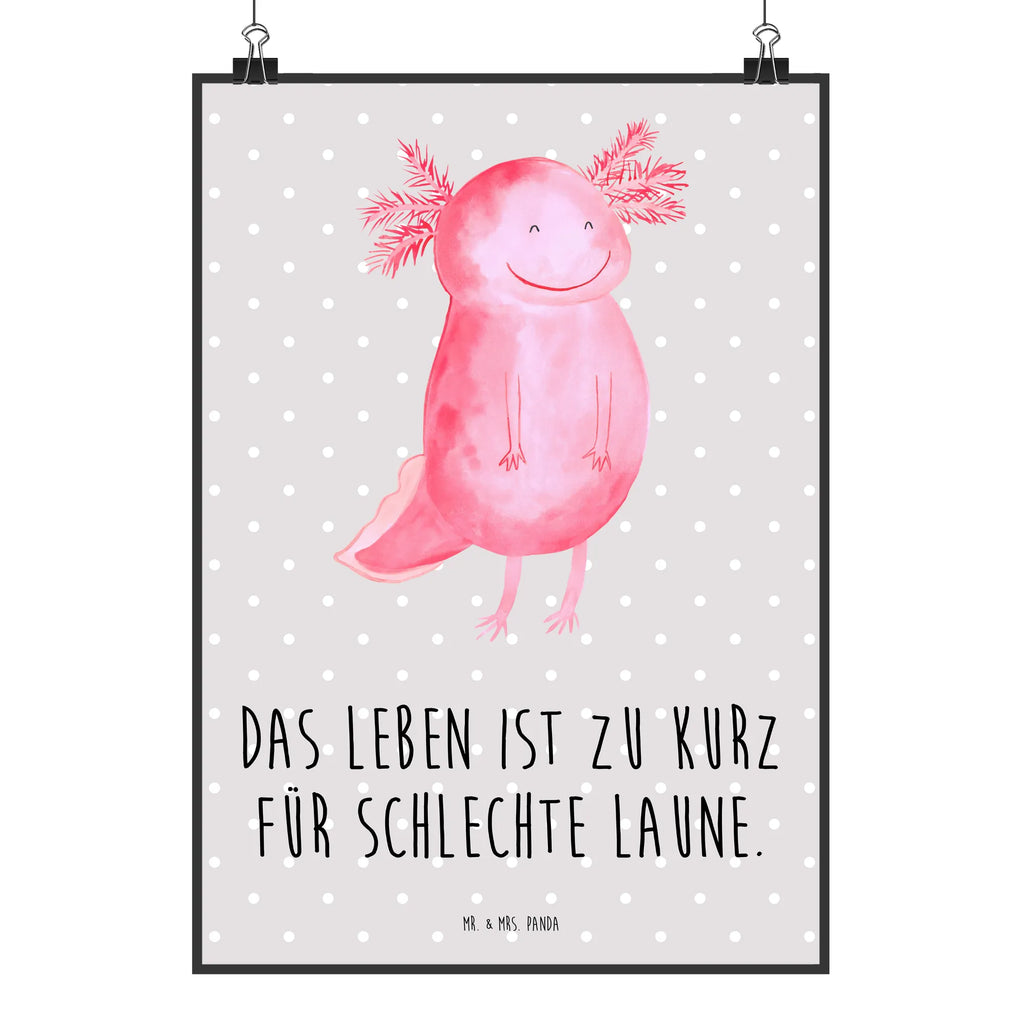 Poster Axolotl Glücklich kunstdruck poster, Posterdruck, wandkunst, Plakat, Wandbild, Bild, wanddruck, Poster, Mr. & Mrs. Panda Poster, Wandposter, Kunstdruck, Deko Bild, Wanddeko Bild, grafikposter, drucke, kunstposter, kunst für die wand, wanddeko, Bild für Wand, Designposter, Wanddekoration, Wandschmuck, Molch, Axolotl, Axolot, Schwanzlurch, Lurch, Lurche, Motivation, Gute Laune