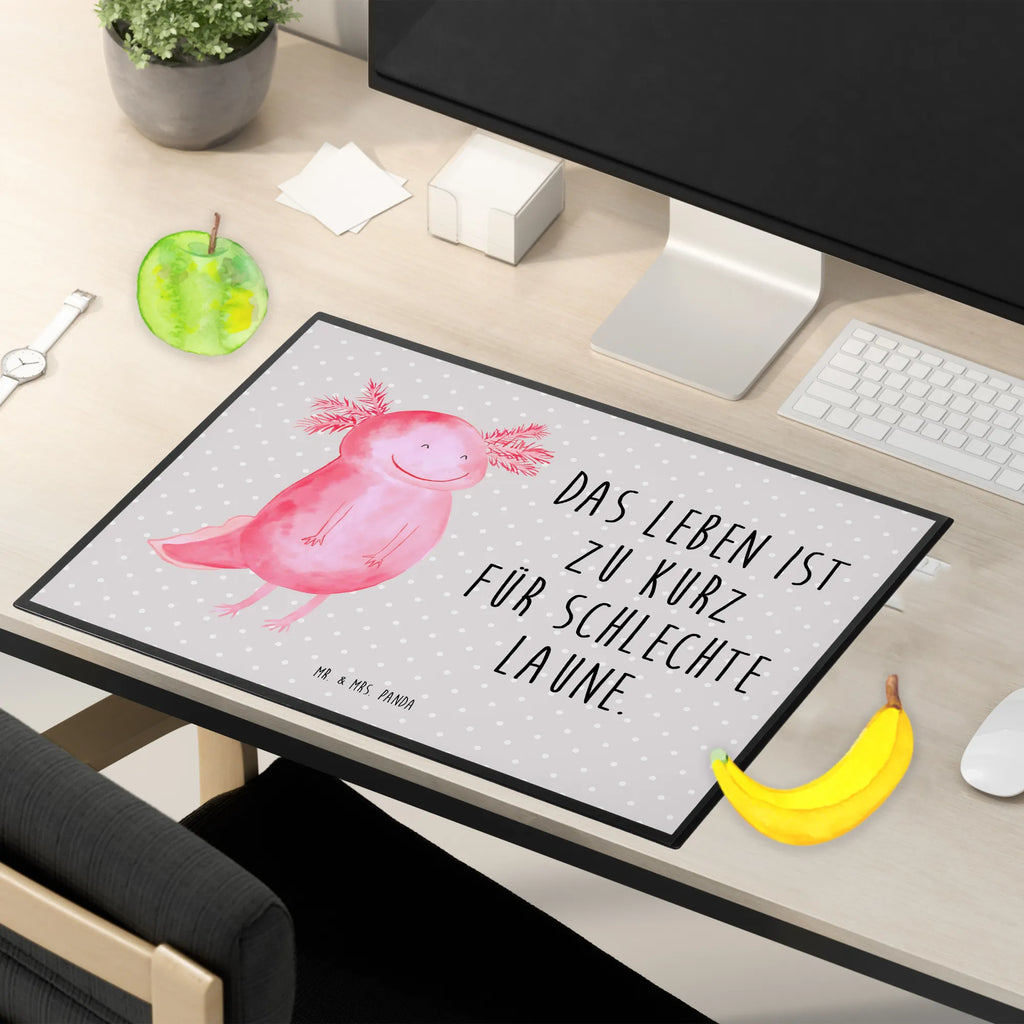 Schreibtischunterlage Axolotl Glücklich Schreibtischunterlage Groß, Schreibtisch Unterlagen, Schreibtischauflage, Schreibwaren, Bürobedarf, Büroartikel, Schreibunterlage, Axolotl, Molch, gute Laune, Motivation, Axolot, Lurche, Schwanzlurch, Lurch