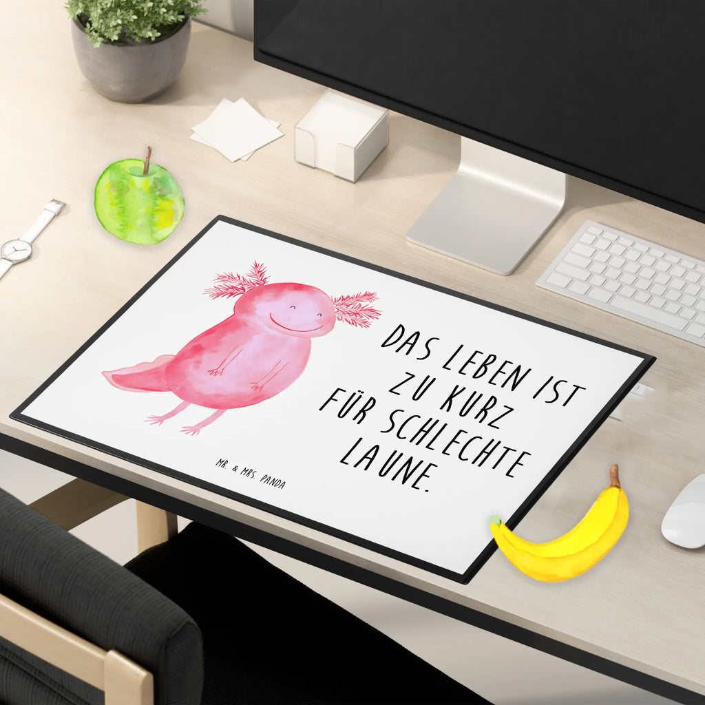 Schreibtischunterlage Axolotl Glücklich Schreibtischunterlage Groß, Schreibtisch Unterlagen, Schreibtischauflage, Schreibwaren, Bürobedarf, Büroartikel, Schreibunterlage, Axolotl, Molch, gute Laune, Motivation, Axolot, Lurche, Schwanzlurch, Lurch