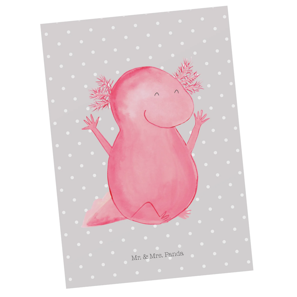 Postcard axolotl Hooray gift, postcards, Postcard, card, invitation card, letter, invitation, gift card, paper, Axolotl, Axelotl, marine animals, Mexican walking fish, salamander, fun, axolot, axolotl, joy, tail, amphibian, satisfaction, cheerful, motivation