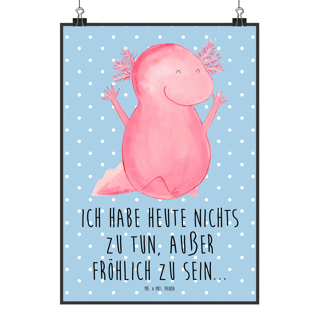 Poster axolotl Hooray Mr. & Mrs. Panda Poster, kunstposter, wanddeko, Wandschmuck, Wanddeko Bild, Bild für Wand, kunstdruck poster, kunst für die wand, Kunstdruck, drucke, Designposter, Posterdruck, wanddruck, Bild, grafikposter, Wandbild, Deko Bild, Poster, Wanddekoration, Plakat, wandkunst, Wandposter, Molch, Axolotl, Fröhlich, Lurch, Schwanzlurch, Zufriedenheit, Motivation, Freude, Lurche, Axolot, Spaß