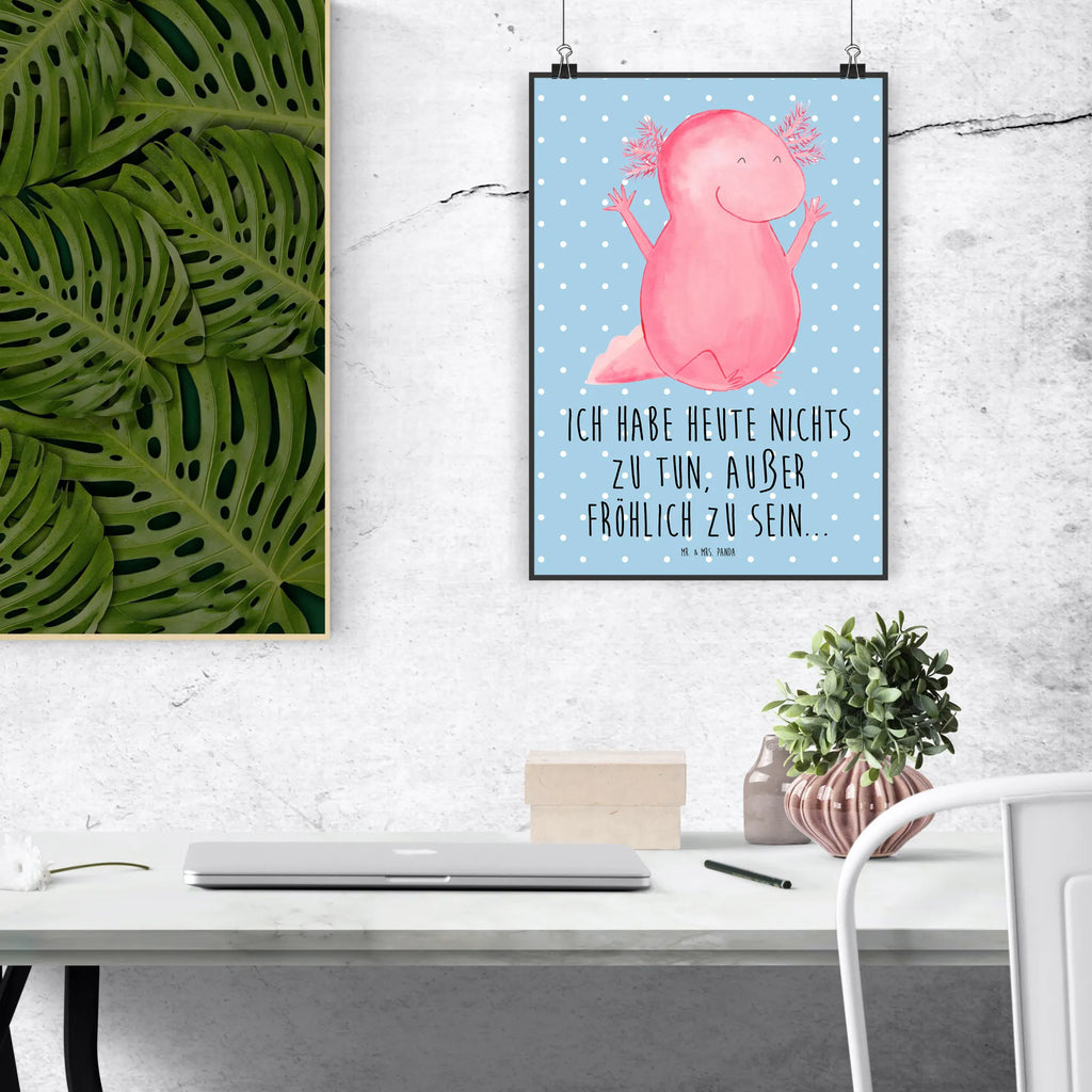 Poster axolotl Hooray Mr. & Mrs. Panda Poster, kunstposter, wanddeko, Wandschmuck, Wanddeko Bild, Bild für Wand, kunstdruck poster, kunst für die wand, Kunstdruck, drucke, Designposter, Posterdruck, wanddruck, Bild, grafikposter, Wandbild, Deko Bild, Poster, Wanddekoration, Plakat, wandkunst, Wandposter, Molch, Axolotl, Fröhlich, Lurch, Schwanzlurch, Zufriedenheit, Motivation, Freude, Lurche, Axolot, Spaß