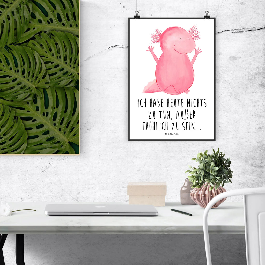 Poster axolotl Hooray Mr. & Mrs. Panda Poster, kunstposter, wanddeko, Wandschmuck, Wanddeko Bild, Bild für Wand, kunstdruck poster, kunst für die wand, Kunstdruck, drucke, Designposter, Posterdruck, wanddruck, Bild, grafikposter, Wandbild, Deko Bild, Poster, Wanddekoration, Plakat, wandkunst, Wandposter, Molch, Axolotl, Fröhlich, Lurch, Schwanzlurch, Zufriedenheit, Motivation, Freude, Lurche, Axolot, Spaß