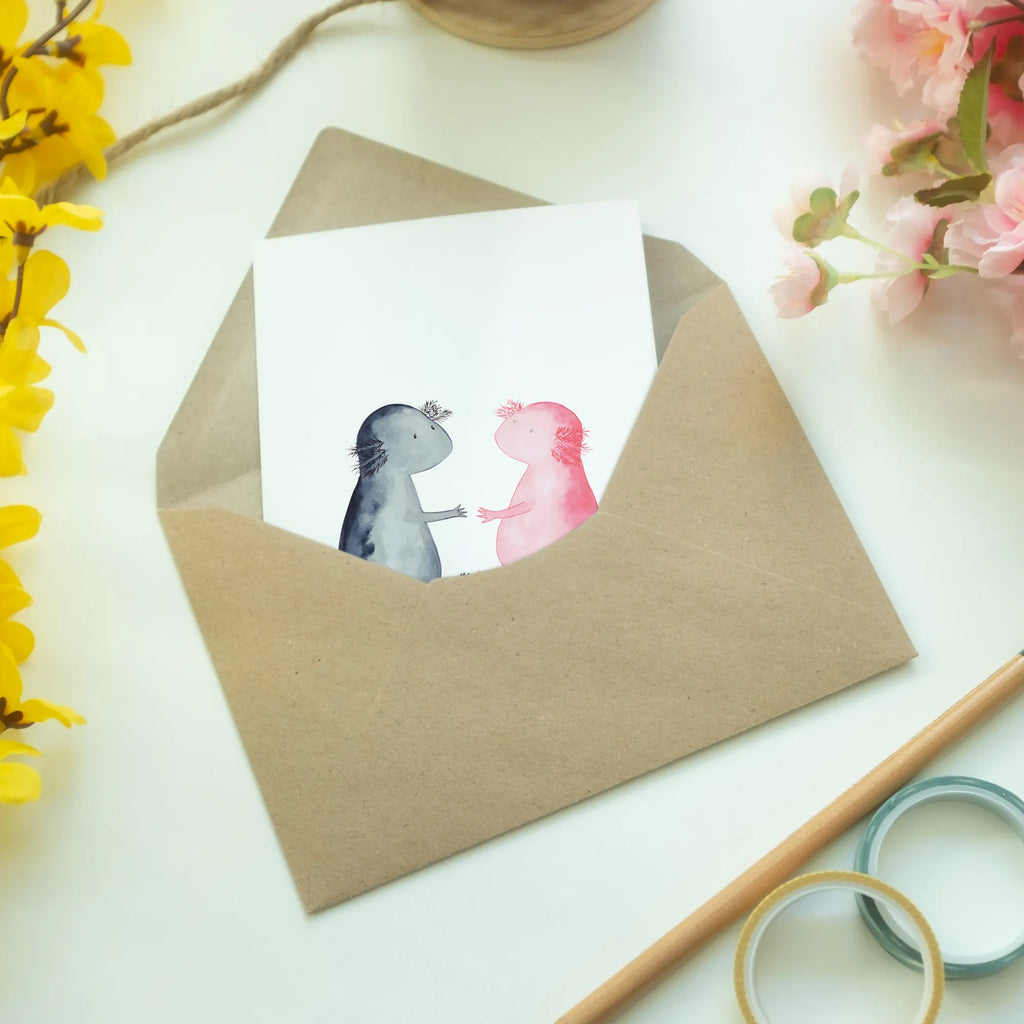 Kartka okolicznościowa Axolotl miłość Axolotl, Molch