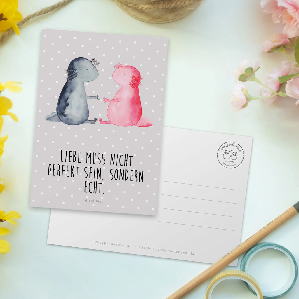 Postcard axolotl Love Grußkarte, Postkarten, Kunstkarten, Motivkarte, Designkarte, spruchkarte, Postkarte, bildkarte, kunstkarte, Fotokarte, einzelkarte, Ansichtskarte, Ansichtskarten, Molch, Axolotl, Liebe, Freund, Liebesbeweis, Ehemann, Lurche, Lurch, Jahrestag, Große Liebe, Valentinstag, Verlobter, Schwanzlurch, Axolot