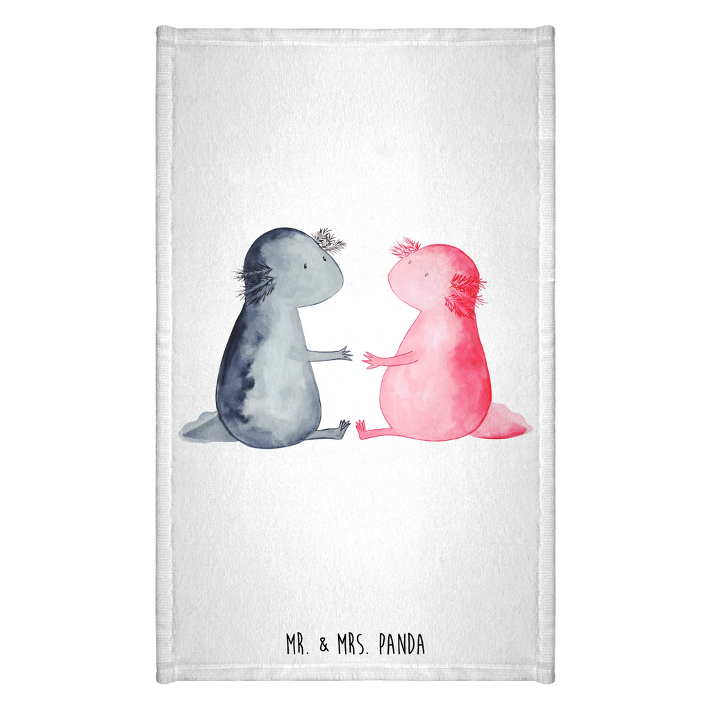 Guest towel axolotl Love Guest towel, hand towels, guest towels, towel, 50 x 30, Axolotl, Axelotl, marine animals, Mexican walking fish, salamander, great love, valentine's day, fiancé, tail, husband, amphibian, proof of love, axolotl, axolot, friend, love, anniversary