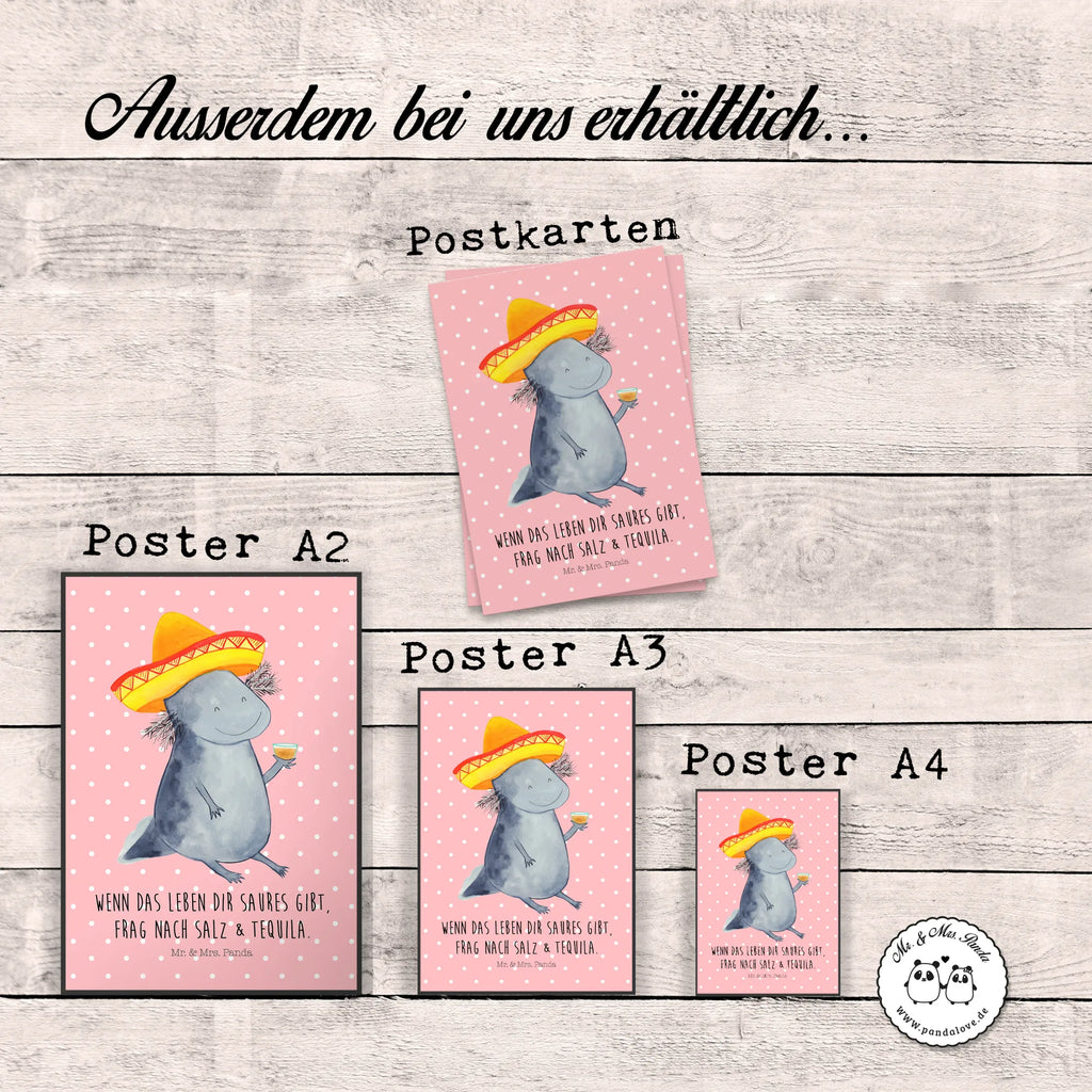 Plakat Aksolotl Tequila Mr. & Mrs. Panda Poster, Wandbild, Poster, Wanddekoration, kunst für die wand, Kunstdruck, grafikposter, Designposter, drucke, Wanddeko Bild, Deko Bild, kunstdruck poster, Bild für Wand, Posterdruck, kunstposter, Wandschmuck, Bild, Plakat, wandkunst, Wandposter, wanddeko, wanddruck, Molch, Axolotl, Feuersalamander, Motivation, Spruch, Mexiko, Lurch, Schwanzlurch, Lurche, Zitrone, Feuerdrache, Tequila, Mexico, Axolot, Sombrero