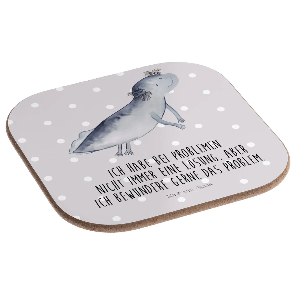Square coaster axolotl To swim party, gift, glass coasters, presents, breakfast, gifts, Coasters, Axolotl, Axelotl, marine animals, Mexican walking fish, salamander, axolot, problem, problems, motivation, amphibians, tail, solutions