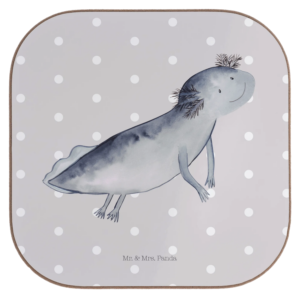 Square coaster axolotl To swim party, gift, glass coasters, presents, breakfast, gifts, Coasters, Axolotl, Axelotl, marine animals, Mexican walking fish, salamander, axolot, problem, problems, motivation, amphibians, tail, solutions