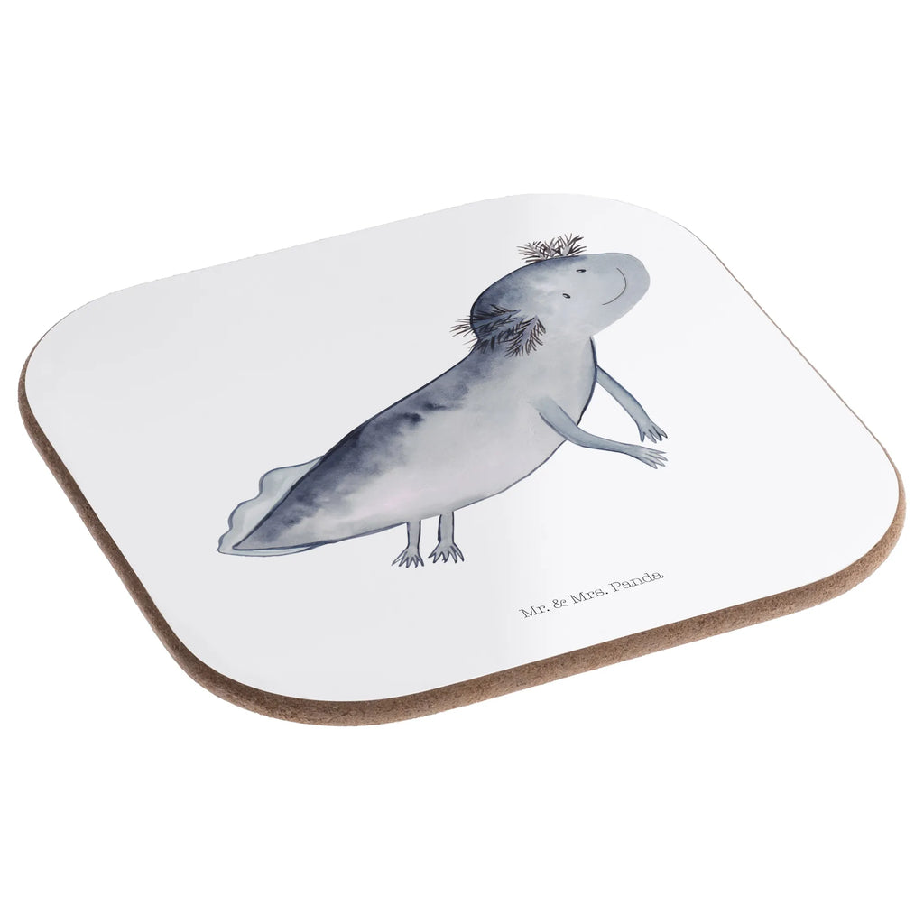 Square coaster axolotl To swim party, gift, glass coasters, presents, breakfast, gifts, Coasters, Axolotl, Axelotl, marine animals, Mexican walking fish, salamander, axolot, problem, problems, motivation, amphibians, tail, solutions