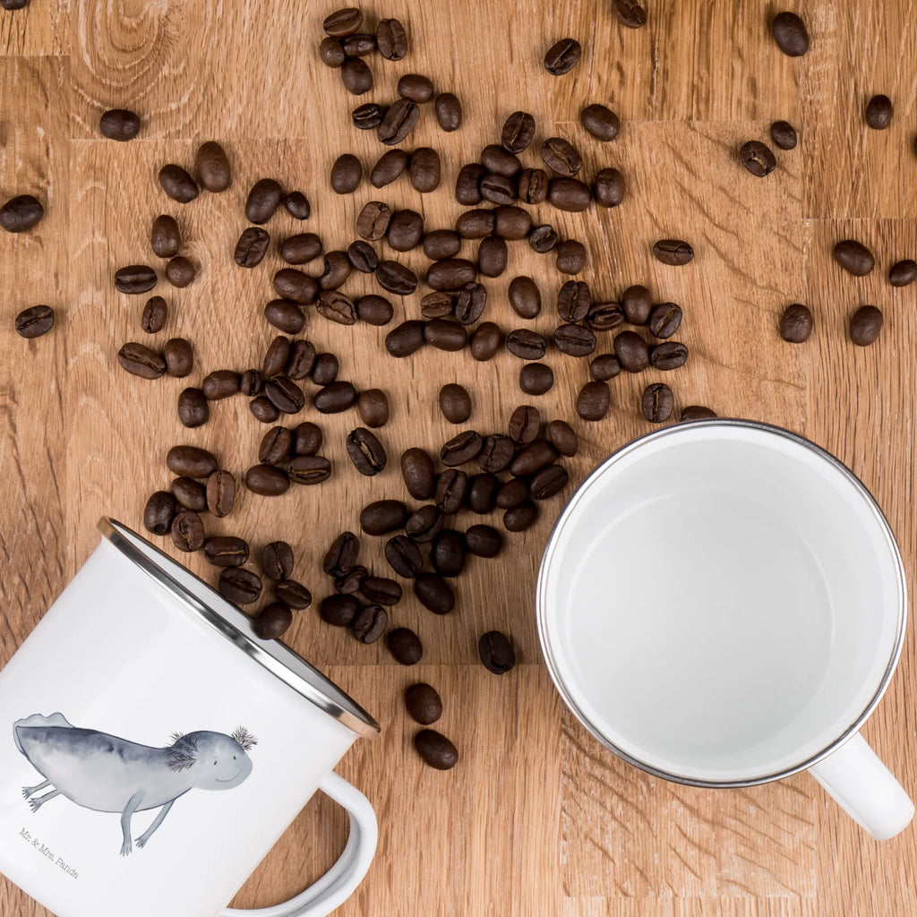 Kempingowy kubek emaliowany ajolotl pływanie Axolotl, Molch