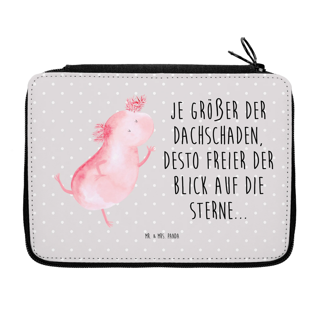Leather folder axolotl Dance child, pupil, primary school, pencil case, pencil bag, school, gift, pen roll, enrolment, motif, Axolotl, Axelotl, marine animals, Mexican walking fish, salamander, amphibians, axolot, roof damage, best friend, stars, tailfish, crazy, girlfriend