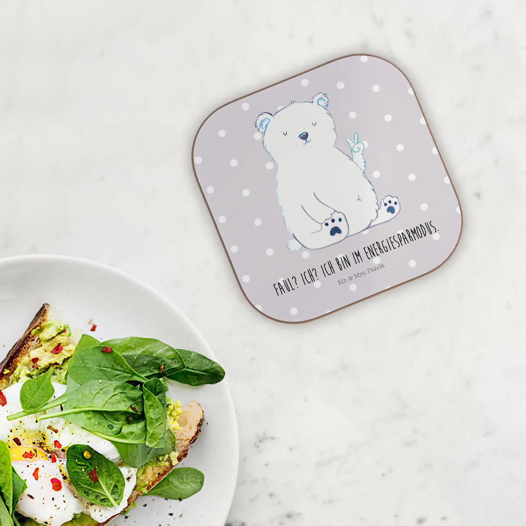 Square coaster Icebear Lazy Glasuntersetzer, Untersetzer, Bierdeckel, Untersetzer Holz, Getränkeuntersetzer, Korkuntersetzer, Untersetzer Gläser, Untersetzer Design, Untersetzer für Gläser, Holzuntersetzer, Untersetzer aus Holz, Tassen Untersetzer, Bär, Teddy, Teddybär, Eisbär, Nordpol, Bürojob, Entspannen, Arbeit, Faul, Relaxen, Arbeitsplatz, Büro, Homeoffice