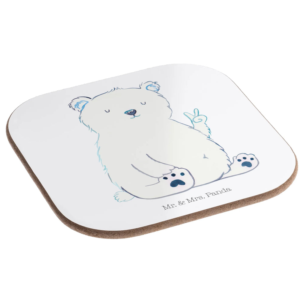 Square coaster Icebear Lazy Glasuntersetzer, Untersetzer, Bierdeckel, Untersetzer Holz, Getränkeuntersetzer, Korkuntersetzer, Untersetzer Gläser, Untersetzer Design, Untersetzer für Gläser, Holzuntersetzer, Untersetzer aus Holz, Tassen Untersetzer, Bär, Teddy, Teddybär, Eisbär, Nordpol, Bürojob, Entspannen, Arbeit, Faul, Relaxen, Arbeitsplatz, Büro, Homeoffice