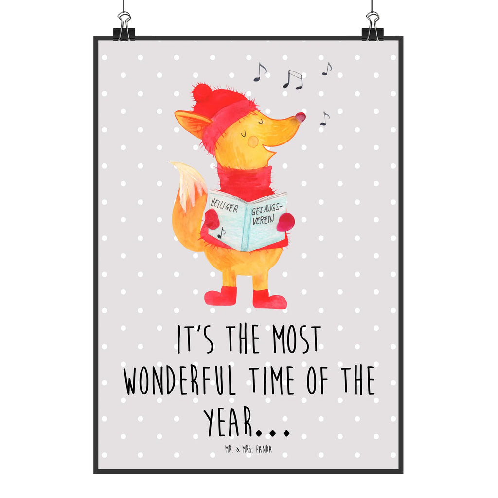 Poster Fuchs Sänger kunstposter, kunstdruck poster, Bild für Wand, Mr. & Mrs. Panda Poster, drucke, Kunstdruck, Posterdruck, grafikposter, kunst für die wand, Plakat, Bild, Wandbild, wanddeko, Poster, Wanddekoration, Wandschmuck, Designposter, Deko Bild, Wandposter, wandkunst, wanddruck, Wanddeko Bild, Wintermotiv, Heiligabend, Advent, Nikolaus, Weihnachtsdeko, Winter, Weihnachten, Geschenk Sänger, Füchse, Sänger, Fuchs, Singen, Weihnachtslieder