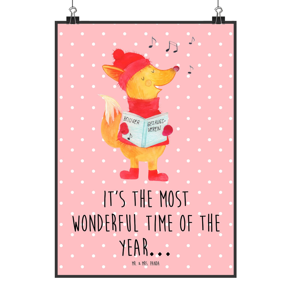 Poster Fuchs Sänger kunstposter, kunstdruck poster, Bild für Wand, Mr. & Mrs. Panda Poster, drucke, Kunstdruck, Posterdruck, grafikposter, kunst für die wand, Plakat, Bild, Wandbild, wanddeko, Poster, Wanddekoration, Wandschmuck, Designposter, Deko Bild, Wandposter, wandkunst, wanddruck, Wanddeko Bild, Wintermotiv, Heiligabend, Advent, Nikolaus, Weihnachtsdeko, Winter, Weihnachten, Geschenk Sänger, Füchse, Sänger, Fuchs, Singen, Weihnachtslieder