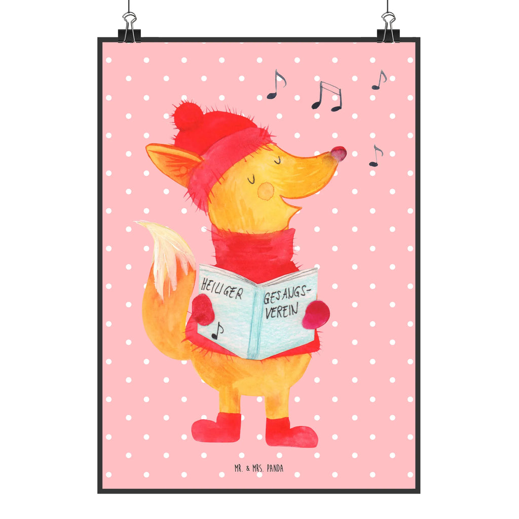 Poster Fuchs Sänger kunstposter, kunstdruck poster, Bild für Wand, Mr. & Mrs. Panda Poster, drucke, Kunstdruck, Posterdruck, grafikposter, kunst für die wand, Plakat, Bild, Wandbild, wanddeko, Poster, Wanddekoration, Wandschmuck, Designposter, Deko Bild, Wandposter, wandkunst, wanddruck, Wanddeko Bild, Wintermotiv, Heiligabend, Advent, Nikolaus, Weihnachtsdeko, Winter, Weihnachten, Geschenk Sänger, Füchse, Sänger, Fuchs, Singen, Weihnachtslieder