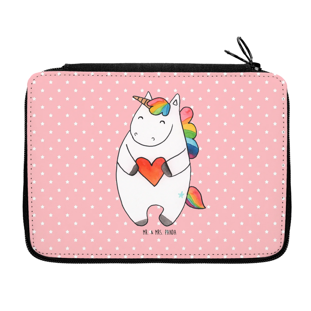 Leather folder unicorn Heart pen roll, child, enrolment, primary school, pencil case, pencil bag, motif, pupil, gift, school, unicorn, unicorns, different, Unicorn, bad girl, heart, girlfriend present, girlfriend gift, funny, evil, bad