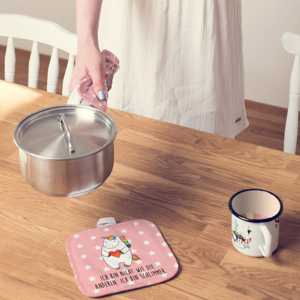 Pot holder unicorn Heart Topfhandschuhe, 2er Set Topflappen, Topflappenset, Topflappen, Topflappen 2er Set, Topflappen Set, topfhalter, Topfuntersetzer, Einhörner, Einhorn Deko, Unicorn, Einhorn, böse, Anders, Witzig, Freundin, Herz, Lustig, Schlimm, Bunt