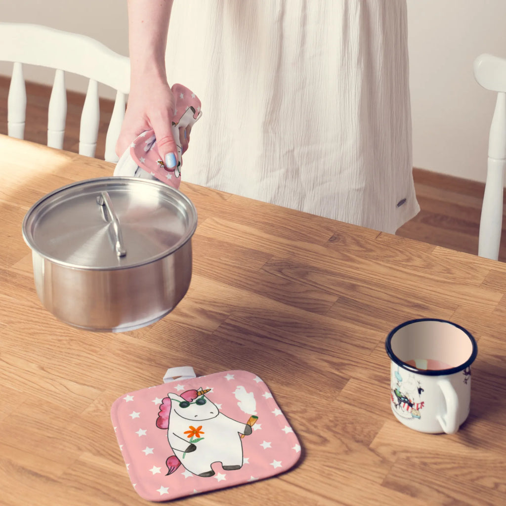 2-elementowy zestaw podkładek pod garnki Jednorożec Woodstock Topflappen, Topflappenset, Topflappen Set, Topfhandschuh, Topfhandschuhe, Topfuntersetzer, Ofenhandschuhe, Ofenhandschuh, Topflappen mit Spruch, Topflappen 2er Set, Topflappen lustig, Schöne Topflappen, Einhorn, Einhörner, Einhorn Deko, Unicorn, witzig, Alkohol, Party, Kiffen, Zigarette, Woodstock, Joint, Spaß. lustig