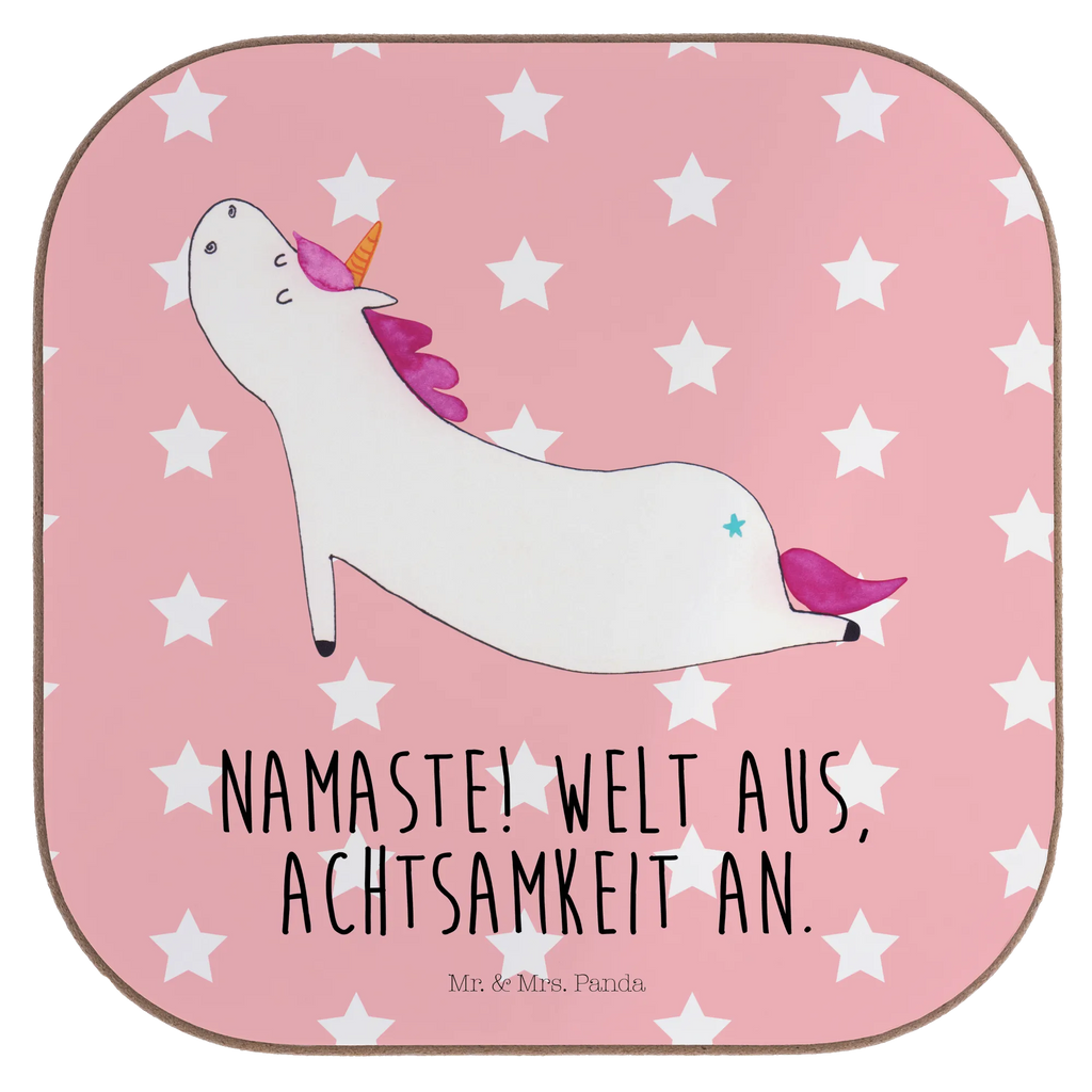 Square coaster unicorn yoga glass coasters, presents, breakfast, gifts, Coasters, party, gift, unicorn, unicorns, Namaste, relaxation, yoga, mindfulness, sweet, Unicorn, funny, present, sports