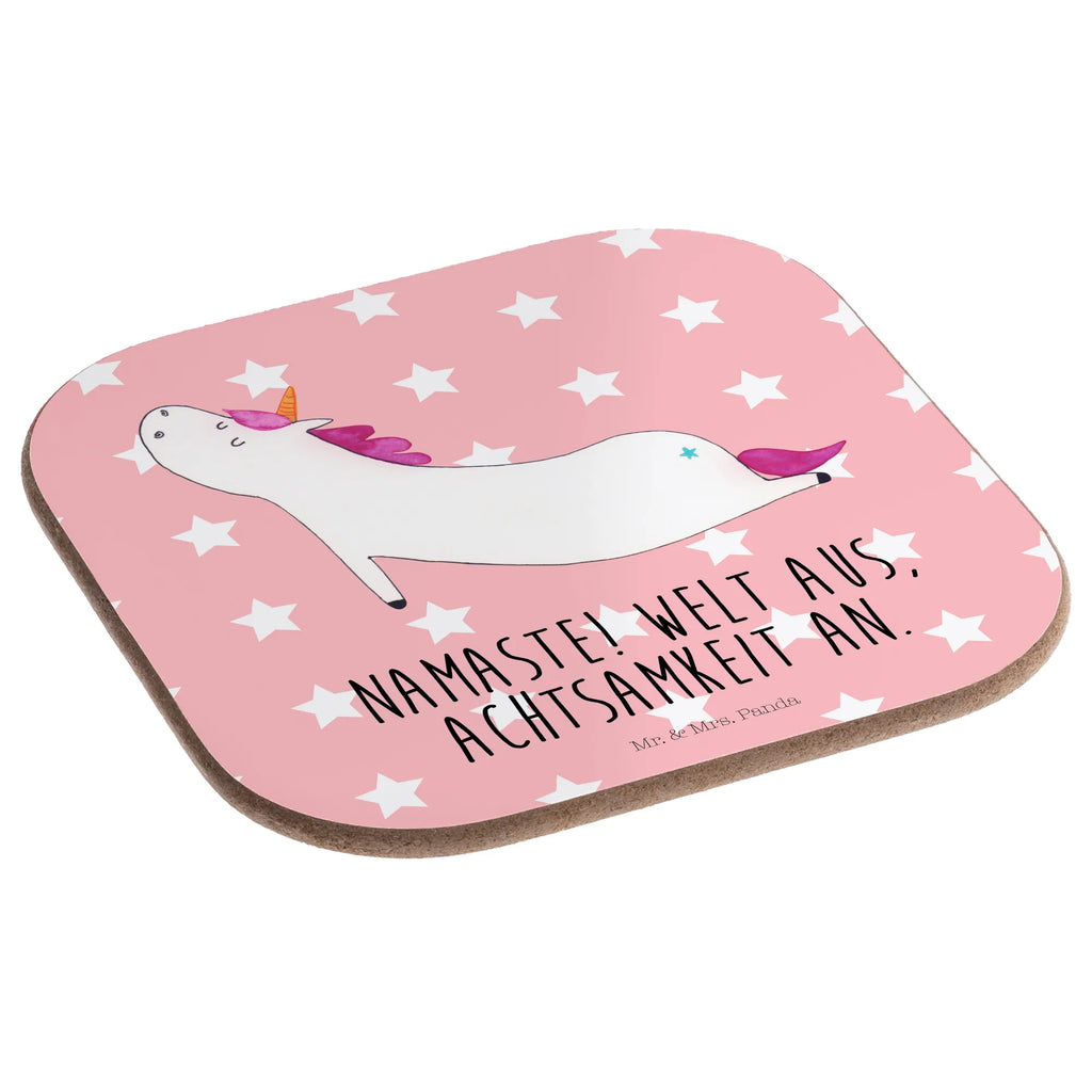Square coaster unicorn yoga glass coasters, presents, breakfast, gifts, Coasters, party, gift, unicorn, unicorns, Namaste, relaxation, yoga, mindfulness, sweet, Unicorn, funny, present, sports