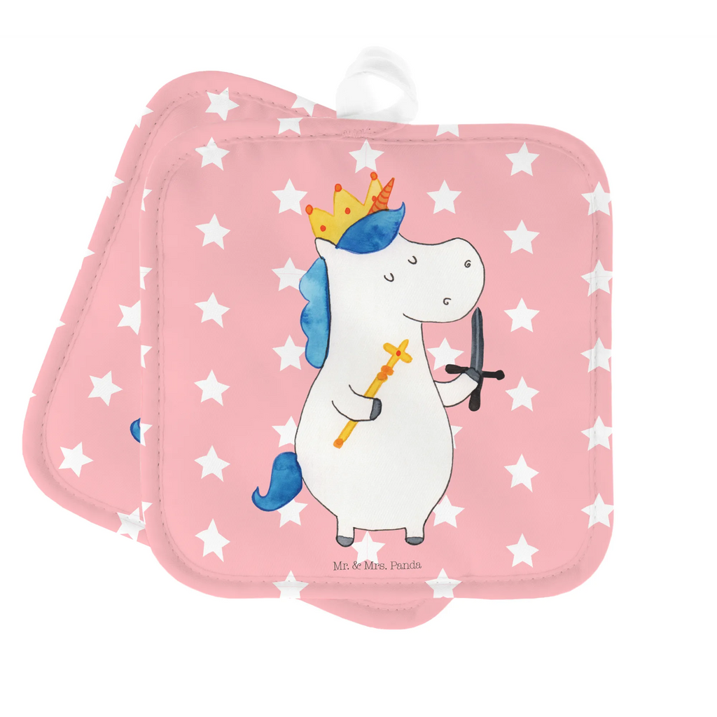 2-elementowy zestaw podkładek pod garnki jednorożec Król z mieczem Jednorożec, jednorożce, dekoracje jednorożca, jednorożec