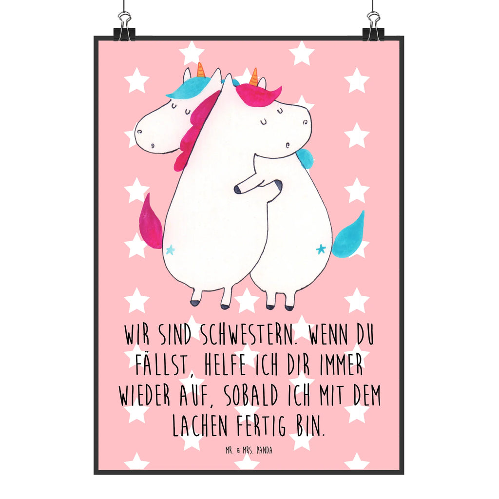 Poster Einhörner Umarmen wanddruck, Bild, Deko Bild, wandkunst, Wandschmuck, grafikposter, kunstdruck poster, Wanddeko Bild, Bild für Wand, Wandposter, Mr. & Mrs. Panda Poster, Plakat, Posterdruck, Designposter, Wanddekoration, kunstposter, Poster, drucke, Wandbild, wanddeko, Kunstdruck, kunst für die wand, Einhorn Deko, Einhörner, Einhorn, Unicorn, Liebe, BFF, Sister, Familie, Geschwister, Schwestern, Schwester, Freundinnen, Freundin