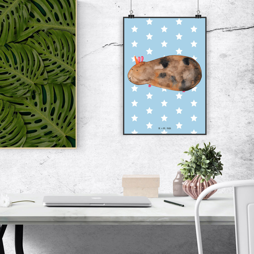 Poster unicorn Guinea pig Wandposter, Kunstdruck, Wanddeko, Raumdekoration, Handgemaltes Poster, Wanddekoration, Küchenposter, Posterdruck, Poster, Wanddeko Bild, Kinderposter, Bild, Designposter, Mr. & Mrs. Panda Poster, Einhorn, Einhörner, Einhorn Deko, Unicorn, Meericorn, Meerhörnchen, Meerschweinchen, Meerschwein