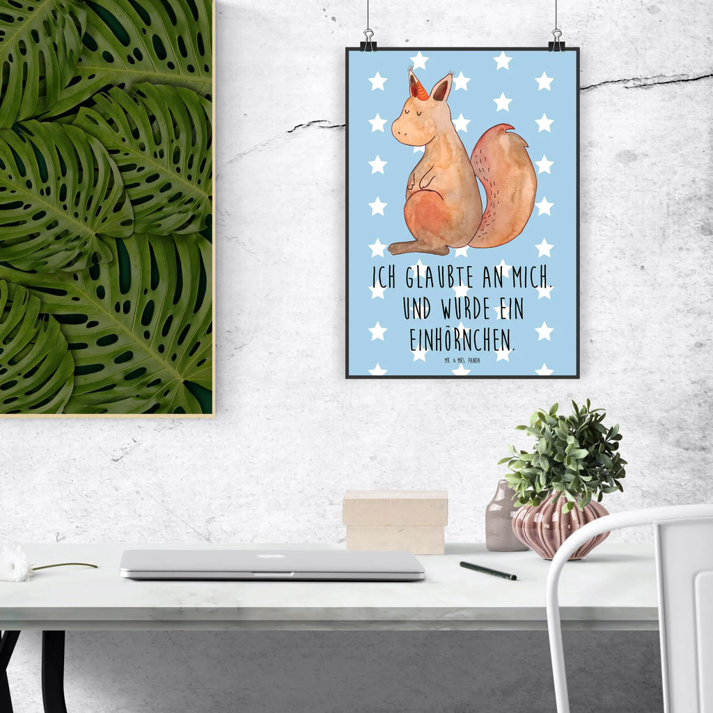 Poster unicorn Believe Plakat, Mr. & Mrs. Panda Poster, drucke, kunstposter, grafikposter, Wandschmuck, Poster, Bild, Wanddekoration, kunstdruck poster, Kunstdruck, Posterdruck, kunst für die wand, Wandposter, Wanddeko Bild, wanddruck, wanddeko, Deko Bild, Bild für Wand, Wandbild, Designposter, wandkunst, Einhorn Deko, Einhörner, Einhorn, Unicorn, Eichhörnchen, Eichhorn, Einhörnchen