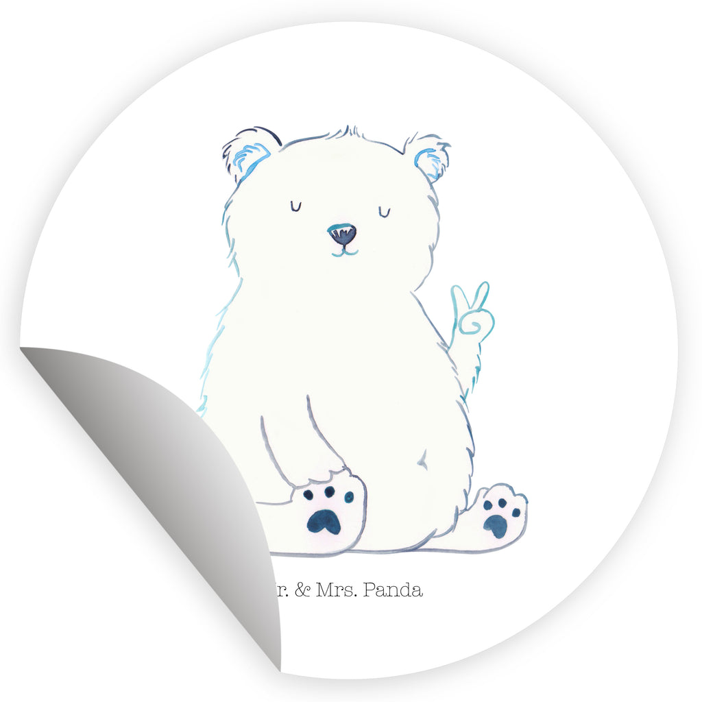 Rund Aufkleber Eisbär Faul Sticker, Aufkleber, Etikett, Bär, Teddy, Teddybär, Eisbär, Nordpol, Faul, Entspannen, Relaxen, Büro, Arbeit, Bürojob, Arbeitsplatz, Homeoffice