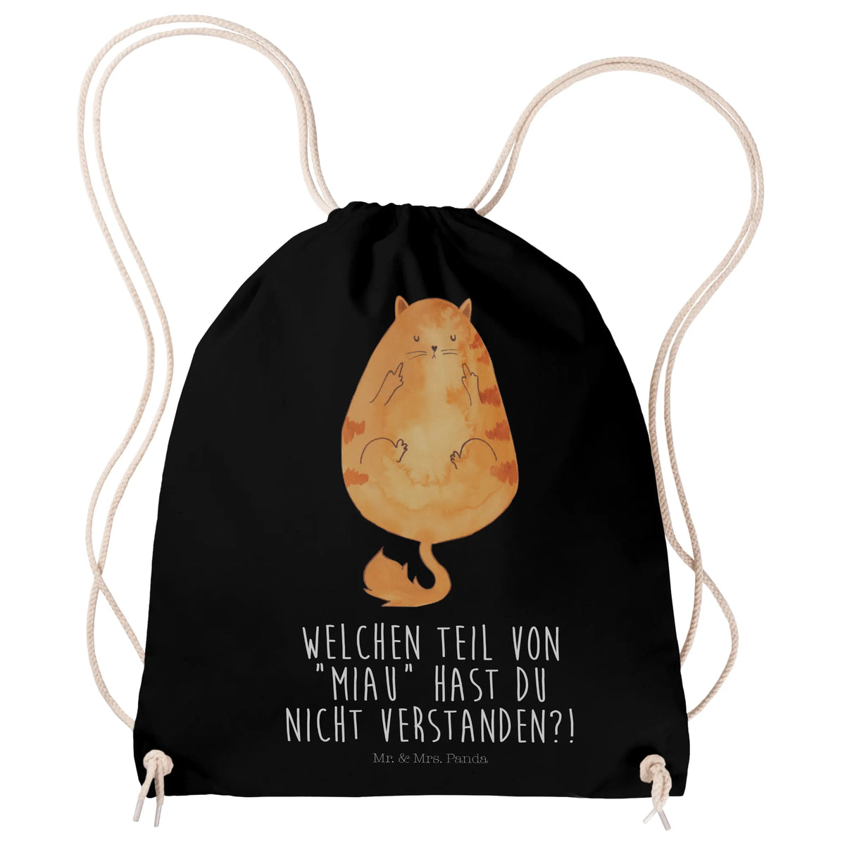 Drawstring bag Cat middle finger animal lover, tomcat, kitty, meow, kitten, housecat, mama cat, love cats, cat image, cat fan, cat lover, cat fancier, cat decoration, gift for cat lover, cat owner, funny cats, cat sayings, cat motto, funny cat gifts, fan merchandise, cat stuff, Fuck off, Kitty, Puss, Smelly finger, Middle finger