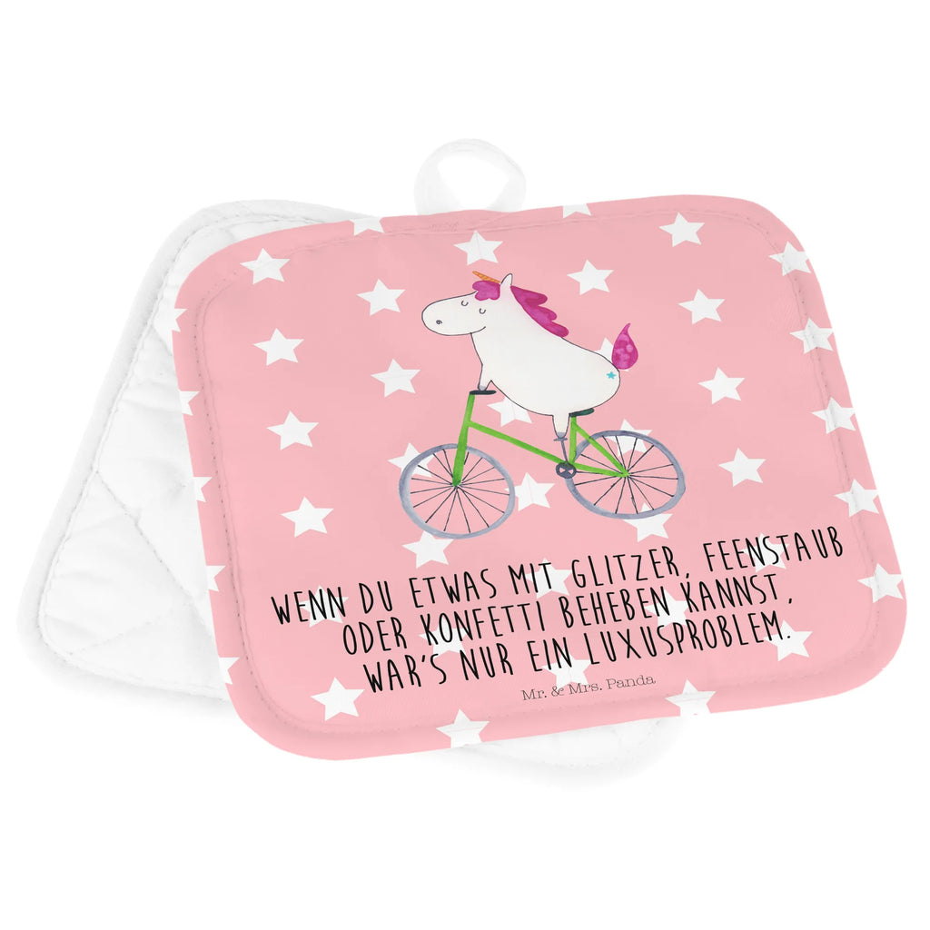 2-elementowy zestaw podkładek pod garnki Jednorożec Rowerzysta Jednorożec, jednorożce, dekoracje jednorożca, jednorożec