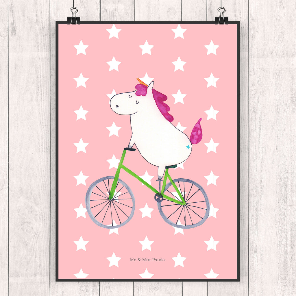 Poster unicorn cyclist Wanddeko, Poster, Handgemaltes Poster, Designposter, Kunstdruck, Raumdekoration, Wandposter, Posterdruck, Wanddeko Bild, Küchenposter, Mr. & Mrs. Panda Poster, Wanddekoration, Bild, Kinderposter, Einhorn, Einhörner, Einhorn Deko, Unicorn, Kummer, Luxusproblem, Feenstaub, Radfahrer, Liebeskummer, Radfahren, Konfetti, Bike, Rad