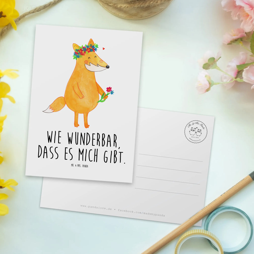 Postkarte Fuchs Blumen Ansichtskarten, bildkarte, einzelkarte, Motivkarte, Fotokarte, Postkarten, spruchkarte, Kunstkarten, Ansichtskarte, Grußkarte, kunstkarte, Designkarte, Postkarte, Fuchs, Blume, Freundin, Fuchsmädchen, Motivation, Füchse, Mich, Blumenmädchen, Liebesbeweis, Ich, Freude, Freundinnen, Selbstliebe, Liebe, Fox, Blumen